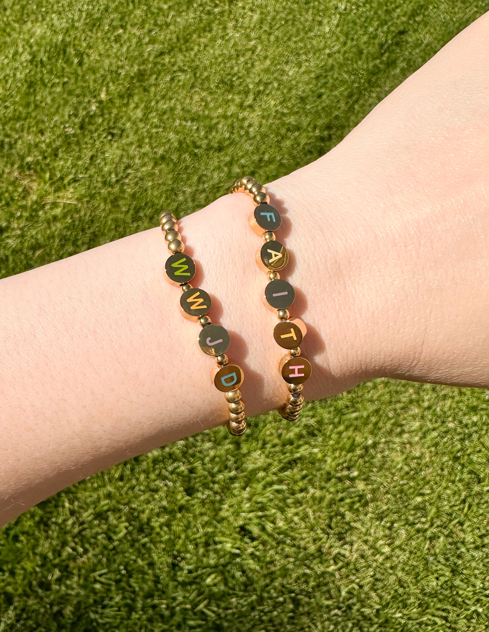 Gold WWJD Buchstabenarmband