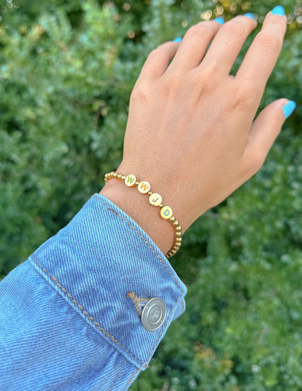 Gold WWJD Buchstabenarmband
