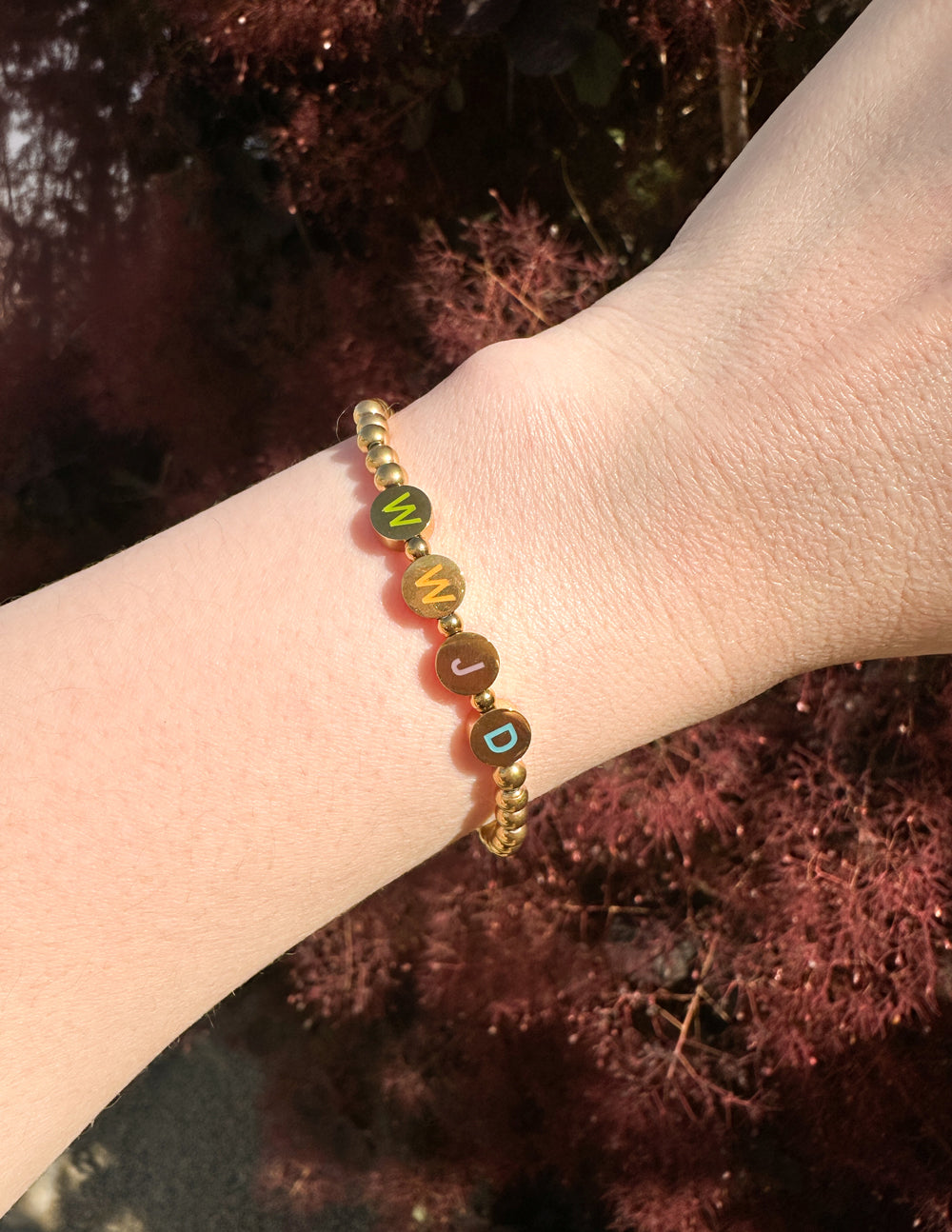 Gold WWJD Buchstabenarmband